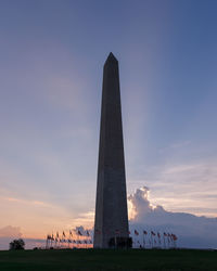 Low angle view of monument against sky during sunset