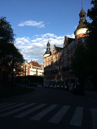 View of buildings along road