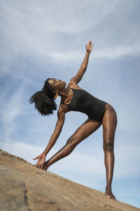 Woman stretching