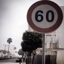 Road sign on road