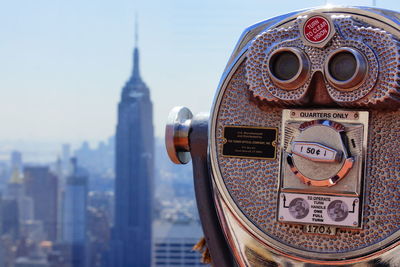 Skyline new york, close-up binocular to empire state building