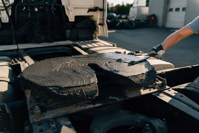 Cropped image of man working in workshop