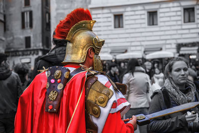 People on street in city
