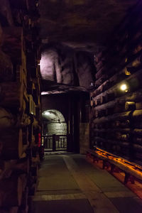 Interior of illuminated building