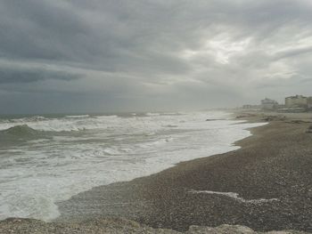 View of sea against cloudy sky