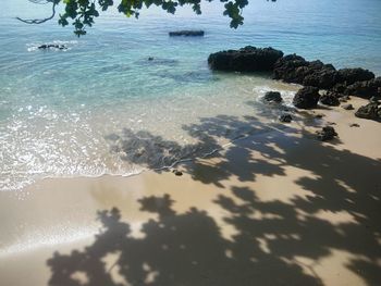 High angle view of beach