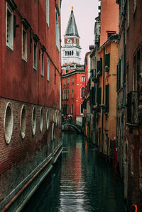 Canal passing through city buildings