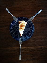 High angle view of breakfast on table