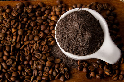 Directly above shot of coffee beans