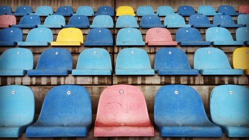 Full frame shot of multi colored chairs