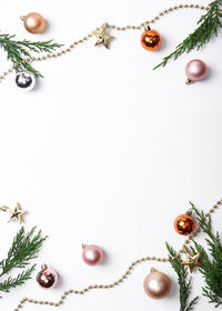 High angle view of christmas decoration on table