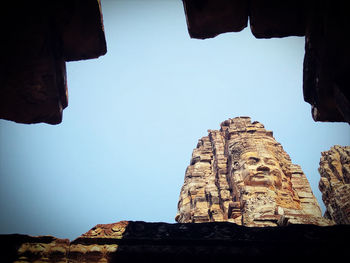 Low angle view of temple against sky