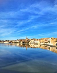 Reflection of buildings in water