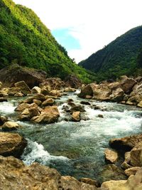 River flowing through rocks