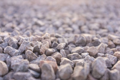 Close-up of pebbles on beach