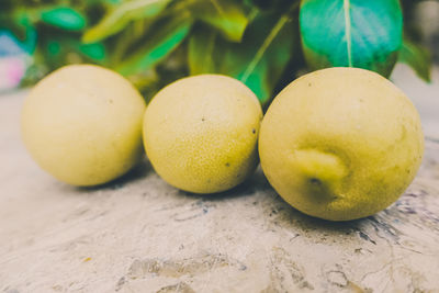 Close-up of fruits on table