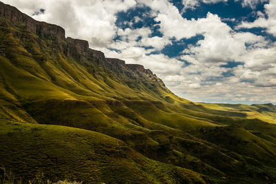 Low angle view of mountain against sky