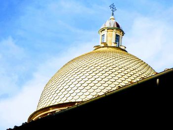 Low angle view of roof of building against sky