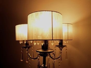 Close-up of illuminated lamp