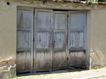 Closed door of old building