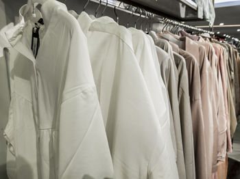 Panoramic view of clothes hanging at store