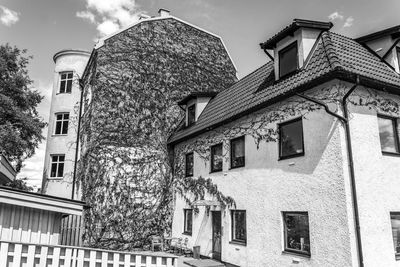 Low angle view of old building against sky