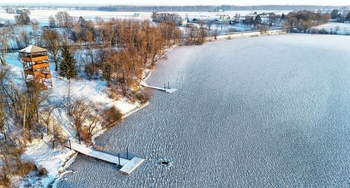 High angle view of beach