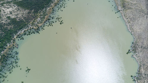 High angle view of beach