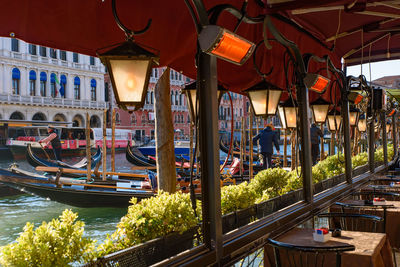 View of canal in city