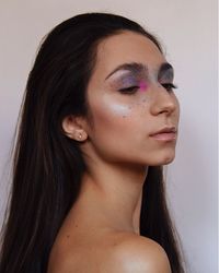 Close-up portrait of a beautiful young woman