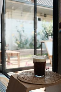 Coffee cup on table in cafe