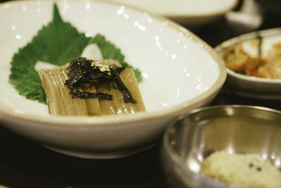 Close-up of meal served in plate