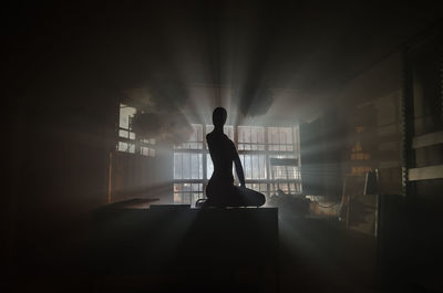 Silhouette people at night