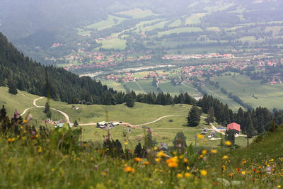 Panoramic view of landscape and mountains