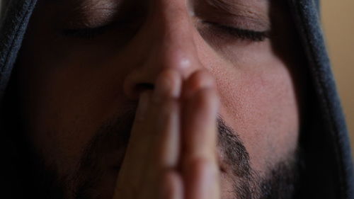 Close-up of man looking away