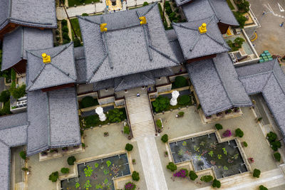 High angle view of buildings in city