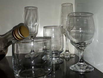 Close-up of wine glass on table