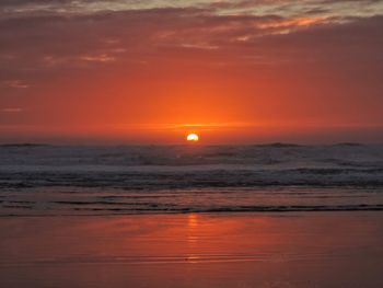 Scenic view of sea at sunset