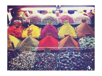 Multi colored flowers in market