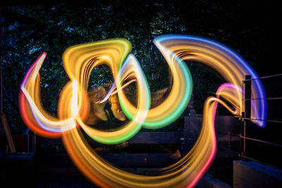 Light trails on display at night