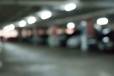 Defocused image of illuminated lights at night