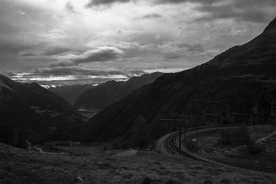 Scenic view of mountains against sky