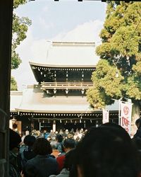 Group of people in front of building