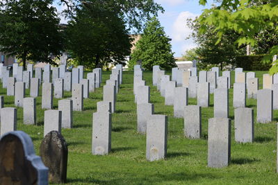 View of cemetery against sky