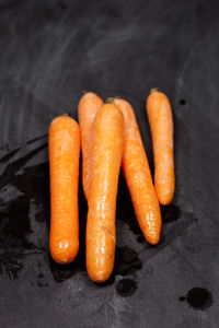 Close-up of carrots on table