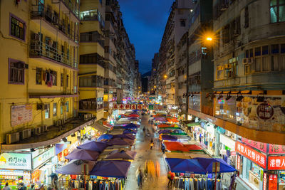 Illuminated city at night