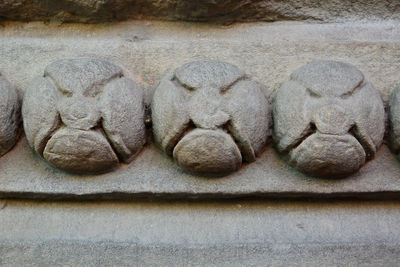 Close-up of carving on wall