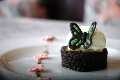 Close-up of cake in plate