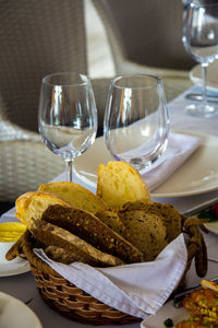 Close-up of bread on table