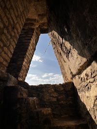 Low angle view of mayan ruins